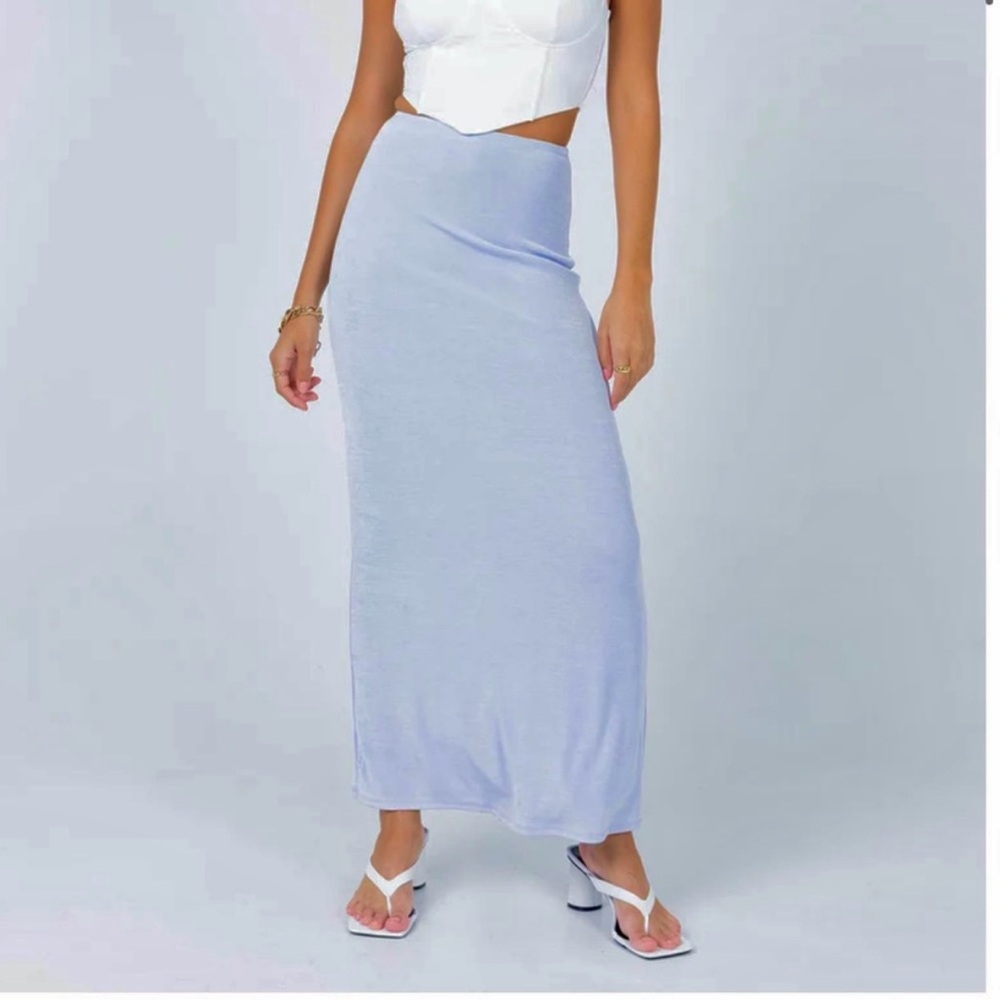 Princess Polly Light Blue Maxi Skirt
